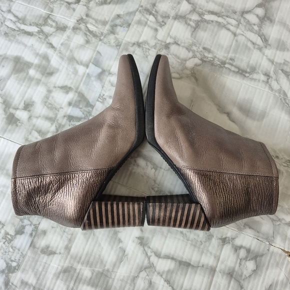 Hispanitas Taupe & Bronze Leather Heeled Ankle Boots - Picture 6 of 12